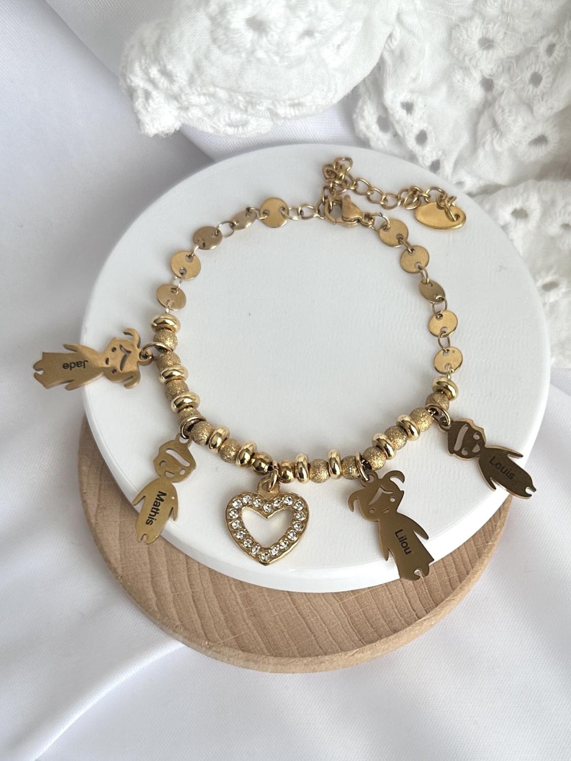 Bracelet Marraine Acier Doré : Boutique de bijoux fantaisie – Lili