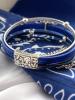 Bracelet Cuir Manchette Multi-Liens Bleu