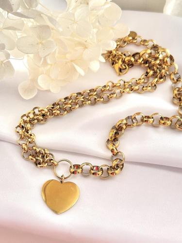 Collier grosse maille coeur